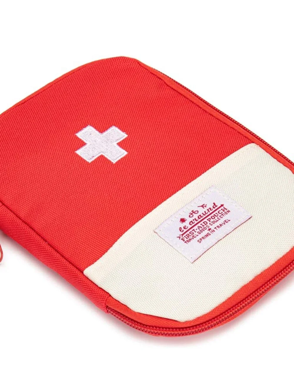 Red First Aid Bag Empty 1st Aid Bag Section Dividers Medical Travel Case Emergen